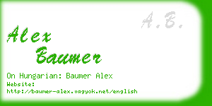 alex baumer business card